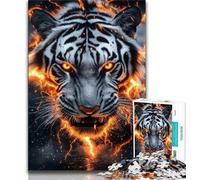 Puzzles for Teenagers Teens 1000pc Puzzle White Tiger,Challenging Game Toys for Is Ideal As A Gift for The Whole Family (38x26cm)