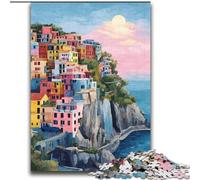 Puzzles for Teenagers Teens 2000pc Puzzle Cinque Terre Staycation Kill Time with Fully Interlocking Randomly Shaped Pieces 70x100cm