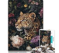 Puzzles for Teenagers Teens 2000pc Puzzle Flower Leopard,Educational Family Game Wall Decoration Unique Birthday And Xmas Gifts 70x100cm