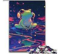Puzzles for Teenagers Teens 2000pc Puzzle Frog Listening to Music,Artistic Wall Decor & Birthday Gift Idea for Friends,Home Office 70X100cm
