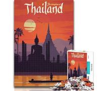 Puzzles for Teenagers Thailand 1000 Piece Jigsaw Puzzle for Adults And Teenagers,Secret Santa Gifts for And Age 14 26x38cm