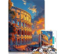 Puzzles for Teenagers The Colosseum in Rome 1000 Piece Jigsaw Puzzles for Teenagers,Toys Educational Games Stress Relieving Wall Decoration (26x38cm)