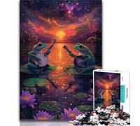 Puzzles for Teenagers The Frog Band at Sunset 1000 Piece Jigsaw Puzzles for Teenagers,Challenging Game for The Whole for Women, Gifts for Men 26x38cm
