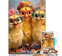 Puzzles for Teenagers Three Little Chickens 1000 Pieces Jigsaw Puzzle For Adults Teens,gifts for Friends And Family for for Age 14 50x75cm
