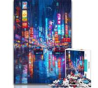 Puzzles for Teenagers Tokyo Cityscape Oil Painting Jigsaw Puzzles for Adults 1000 Piece,Toys Educational Games Stress Relieving Unique Home Decor And Gifts 50x75cm