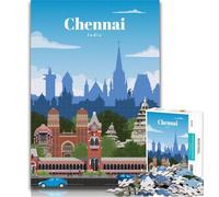 Puzzles for Teenagers Travel to Chennai 1000 Piece Jigsaw Puzzle for Adults And Teenagers,Secret Santa Gifts for And Age 14 75x50cm
