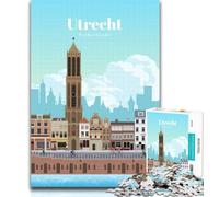 Puzzles for Teenagers Travel to Utrecht 1000 Pieces Jigsaw Puzzle for Adults& Teens,Stress Reliever Staycation Kill Time Funny Gift 75x50cm