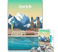 Puzzles for Teenagers Travel to Zurich Puzzles 1000 Pieces for Adults,Challenging Game Toys for Is Ideal As A Gift for The Whole Family 26x38cm