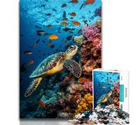 Puzzles for Teenagers Turtle in The Ocean Puzzles for Adults 1000 Pieces,Toys Educational Games Stress Relieving Enhance Love between Couples (50x75cm)