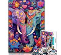 Puzzles for Teenagers Two Elephants 1000 Piece Jigsaw Puzzles for Teenagers,Diy Modern Wall Art Unique Gift Home Decor (26x38cm)