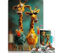 Puzzles for Teenagers Two Giraffes Jigsaw Puzzles for Teenagers 1000 Piece,Educational Game for Birthday, Chrismas for Ages 14+ 26x38cm