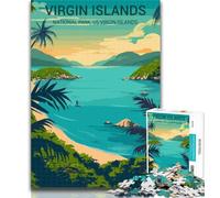 Puzzles for Teenagers Virgin Islands National Park Poster 1000 Piece Jigsaw Puzzle for Adults And Teenagers,Secret Santa Gifts for And Age 14 75x50cm