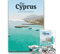 Puzzles for Teenagers Visit Cyprus 1000 Pieces Jigsaw Puzzle for Adults& Teens,Stress Reliever Staycation Kill Time Funny Gift 75x50cm