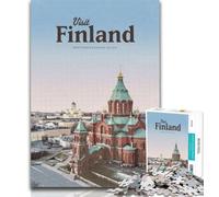 Puzzles for Teenagers Visit Finland 1000 Piece Jigsaw Puzzle for Adults And Teenagers,Secret Santa Gifts for And Age 14 26x38cm