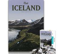 Puzzles for Teenagers Visit Iceland 1000 Piece Jigsaw Puzzle for Adults And Teenagers,Secret Santa Gifts for And Age 14 26x38cm