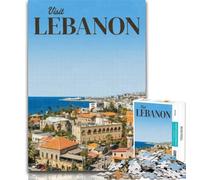 Puzzles for Teenagers Visit Lebanon 1000 Piece Jigsaw Puzzle for Adults Teens,Toys Educational Games Stress Relieving Artists Collection, Fine Art 26x38cm