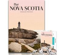 Puzzles for Teenagers Visit Nova Scotia 1000 Pieces Jigsaw Puzzle for Adults& Teens,Stress Reliever Staycation Kill Time Funny Gift 75x50cm