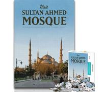 Puzzles for Teenagers Visit Sultan Ahmed Mosque 1000 Pieces Jigsaw Puzzle for Adults& Teens,Stress Reliever Staycation Kill Time Funny Gift 26x38cm
