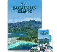 Puzzles for Teenagers Visit The Solomon Islands 1000 Piece Jigsaw Puzzle for Adults And Teenagers,Secret Santa Gifts for And Age 14 26x38cm