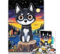 Puzzles for Teenagers Watercolor Dog Puzzles for Teenagers 1000 Pieces,Toys Educational Games Stress Relieving Unique Home Decor And Gifts 50x75cm