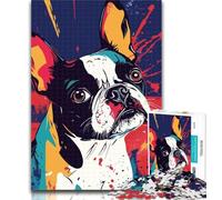 Puzzles for Teenagers Watercolor French Bulldog Jigsaw Puzzles 1000 Pieces for Adults Teens,Family Game Stress Reliever Difficult Challenge Secret Santa Gifts 26x38cm