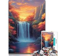 Puzzles for Teenagers Waterfall View 1000 Piece Jigsaw Puzzles for Teenagers,Toys Educational Games Stress Relieving Wall Decoration 50x75cm