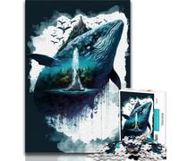 Puzzles for Teenagers Whale in The Trees 1000 Pieces Jigsaw Puzzles For Teens And Adults,Toys Educational Games Stress Relieving Enhance Love between Couples (38x26cm)