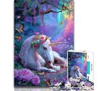 Puzzles for Teenagers White Unicorn 1000 Piece Jigsaw Puzzles for Teenagers,Toys Educational Games Stress Relieving Wall Decoration 50x75cm