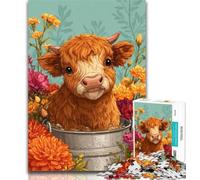 Puzzles for Teenagers Yak Flowers Adult Jigsaw Puzzles 1000 Pieces,Family Game Stress Reliever Difficult Challenge Secret Santa Gifts 26x38cm