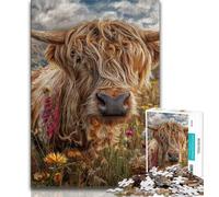 Puzzles for Teenagers Yak Oil Painting 1000 Piece Jigsaw Puzzles for Teenagers,Fully Interlocking & Randomly Shaped Pieces (50x75cm)
