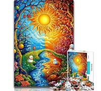 Puzzles for Teenagers Yin Yang Forest Jigsaw Puzzles for Adults 1000 Piece,Toys Educational Games Stress Relieving Unique Home Decor And Gifts 50x75cm