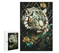 Puzzles for Teenagerss 1000 PCS Abstract Silver Tiger Adult Jigsaw Puzzle Toy Wall Decor Difficult Challenge Christmas Birthday Gifts 1000 PCS