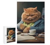 Puzzles for Teenagerss 1000 PCS Angry Cat In Office Jigsaws for Adults Relaxing Games Difficult Challenge Fun Activities at Home 1000 PCS