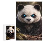 Puzzles for Teenagerss 1000 PCS Angry Panda with Glowing Blue Eyes Puzzles for Adults Fun Games Perfect Decoration Unique Birthday And Xmas Gifts 1000 PCS