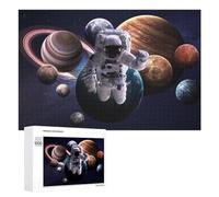 Puzzles for Teenagerss 1000 PCS Astronaut Floating Among Planets Jigsaw for Adults Relax Games Perfect Decoration Fun Activities at Home 1000 PCS