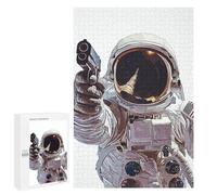 Puzzles for Teenagerss 1000 PCS Astronaut Holding A Gun Jigsaws for Adults Relaxing Games Difficult Challenge Fun Activities at Home 1000 PCS