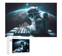 Puzzles for Teenagerss 1000 PCS Astronaut Playing Chess in Space -1 Jigsaw for Adults Relax Games Perfect Decoration Fun Activities at Home 1000 PCS