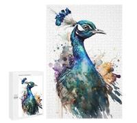 Puzzles for Teenagerss 1000 PCS Bird Peacock Watercolor Jigsaws for Adults Relaxing Games Difficult Challenge Fun Activities at Home 1000 PCS
