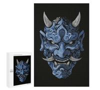 Puzzles for Teenagerss 1000 PCS Blue Oni Mask Illustration Jigsaws for Adults Relaxing Games Difficult Challenge Fun Activities at Home 1000 PCS