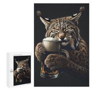 Puzzles for Teenagerss 1000 PCS Bobcat Beer Jigsaw Puzzle Fun Games Pattern Assembly Unique Birthday And Xmas Gifts 1000 PCS