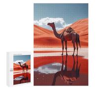 Puzzles for Teenagerss 1000 PCS Camel in Desert Oasis Reflection Jigsaw Puzzle Relax Games Perfect Decoration Unique Birthday And Xmas Gifts 1000 PCS