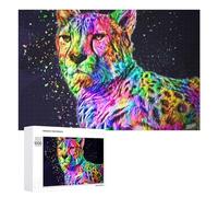 Puzzles for Teenagerss 1000 PCS Colorful Abstract Leopard Artwork Jigsaw for Adults Relax Games Perfect Decoration Fun Activities at Home 1000 PCS
