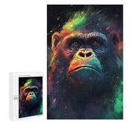 Puzzles for Teenagerss 1000 PCS Colorful Gorilla Portrait -1 Jigsaws for Adults Relaxing Games Difficult Challenge Fun Activities at Home 1000 PCS
