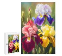 Puzzles for Teenagerss 1000 PCS Colorful Iris Flower Bouquet Jigsaw Puzzle Relax Games Perfect Decoration Unique Birthday And Xmas Gifts 1000 PCS