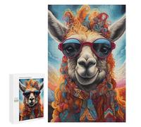 Puzzles for Teenagerss 1000 PCS Colorful Llama Portrait-2 Jigsaw for Adults Relax Games Perfect Decoration Fun Activities at Home 1000 PCS