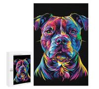 Puzzles for Teenagerss 1000 PCS Colorful Pitbull Dog Pit Bull Jigsaws for Adults Relaxing Games Difficult Challenge Fun Activities at Home 1000 PCS