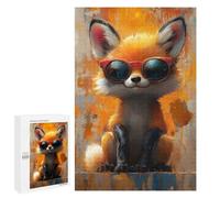 Puzzles for Teenagerss 1000 PCS Cool Fox in Sunglasses Jigsaw Puzzle Toy Wall Decor Home Decoration Unique Birthday And Xmas Gifts 1000 PCS