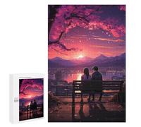 Puzzles for Teenagerss 1000 PCS Couple Watching Sunset Jigsaw Puzzle Fun Games Pattern Assembly Unique Birthday And Xmas Gifts 1000 PCS
