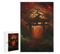 Puzzles for Teenagerss 1000 PCS Crimson Forest Gate Adult Jigsaw Puzzle Relaxing Games Wall Decoration Fun Activities at Home 1000 PCS