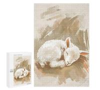 Puzzles for Teenagerss 1000 PCS Cute Sleeping Lamb Nursery Illustration Adult Jigsaw Puzzle Toy Wall Decor Difficult Challenge Christmas Birthday Gifts 1000 PCS